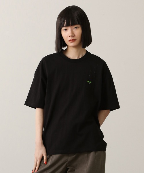 FRAPBOIS（フラボア）の「スプラウトＴ（Tシャツ/カットソー・レディース・ホワイト/ブラック・2/1）」の2枚目の写真