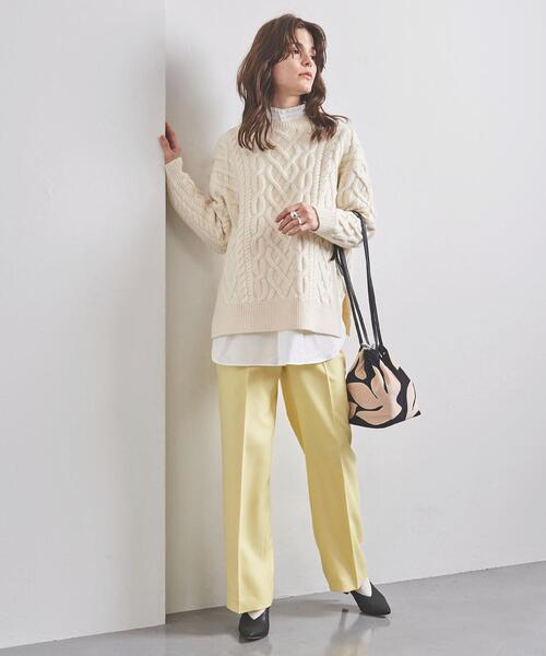 UNITED ARROWS(ユナイテッドアローズ)の「UWSC ケーブル クルーネック ニット†◆(ニット/セーター・レディース・イエロー/ネイビー/オフホワイト・FREE)」の21枚目の写真