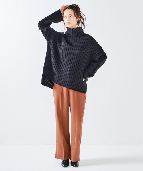 CONSCIOUS DAY(コンシャスデイ)の「サイドスリットセンタープレスパンツ(その他パンツ・レディース・ブラウン/グリーン/ネイビー/ブラック・フリ-)」の14枚目の写真