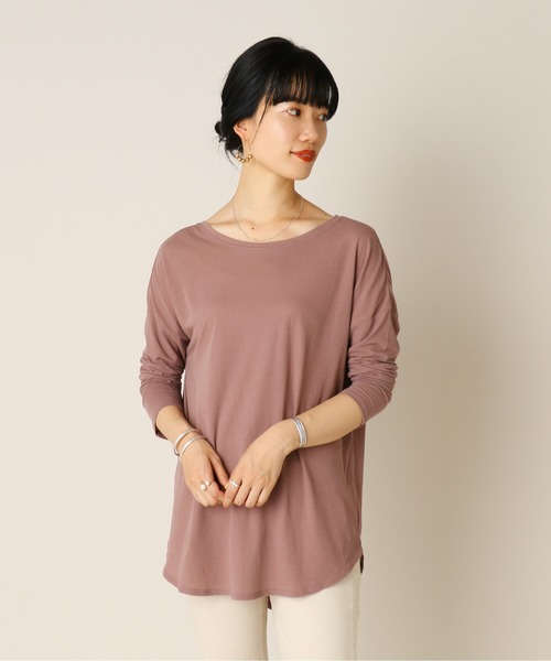 SHENERY（シーナリー）の「バックシャンクルーネックロンTEE（Tシャツ/カットソー・レディース・チャコールグレー/ライトグレー/スモークピンク・FREE）」の8枚目の写真