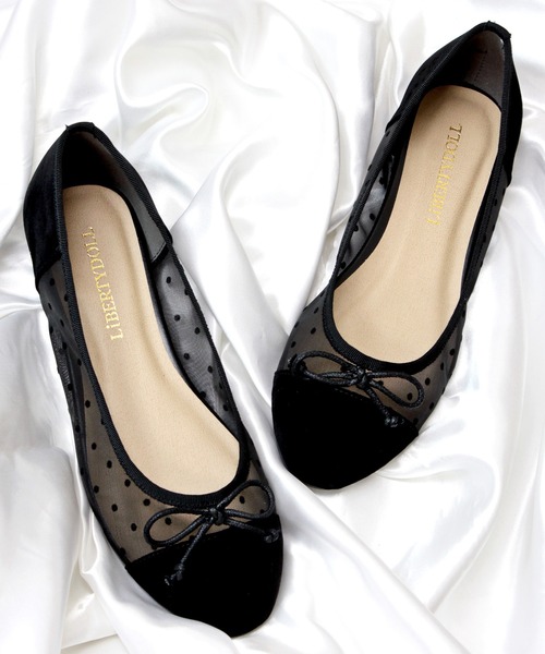 LibertyDoll（リバティードール）の「Liberty doll / ラウンドトゥ フラット バレエパンプス(5323)（バレエシューズ・レディース・ブラック系その他/グレー系その他/ブラック/ベージュ/レオパード/グレー/ネイビー/チェック/モスグリーン/サックスブルー/レッド/ブラック系その他2/グレイッシュベージュ・LL/3L/SS/L/S/M）」の3枚目の写真