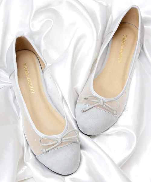 LibertyDoll（リバティードール）の「Liberty doll / ラウンドトゥ フラット バレエパンプス(5323)（バレエシューズ・レディース・ブラック系その他/グレー系その他/ブラック/ベージュ/レオパード/グレー/ネイビー/チェック/モスグリーン/サックスブルー/レッド/ブラック系その他2/グレイッシュベージュ・LL/3L/SS/L/S/M）」の6枚目の写真