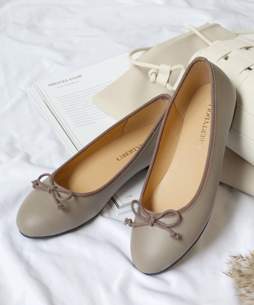 LibertyDoll（リバティードール）の「Liberty doll / ラウンドトゥ フラット バレエパンプス(5323)（バレエシューズ・レディース・ブラック系その他/グレー系その他/ブラック/ベージュ/レオパード/グレー/ネイビー/チェック/モスグリーン/サックスブルー/レッド/ブラック系その他2/グレイッシュベージュ・LL/3L/SS/L/S/M）」の7枚目の写真