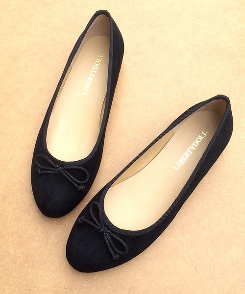 LibertyDoll（リバティードール）の「Liberty doll / ラウンドトゥ フラット バレエパンプス(5323)（バレエシューズ・レディース・ブラック系その他/グレー系その他/ブラック/ベージュ/レオパード/グレー/ネイビー/チェック/モスグリーン/サックスブルー/レッド/ブラック系その他2/グレイッシュベージュ・LL/3L/SS/L/S/M）」の2枚目の写真