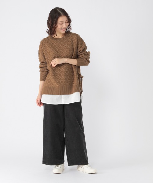 studio CLIP（スタディオクリップ）の「7ゲージ柄ドッキングプルオーバー（ニット/セーター・レディース・オフホワイト/ブルー/キャメル・MEDIUM/LARGE）」の14枚目の写真