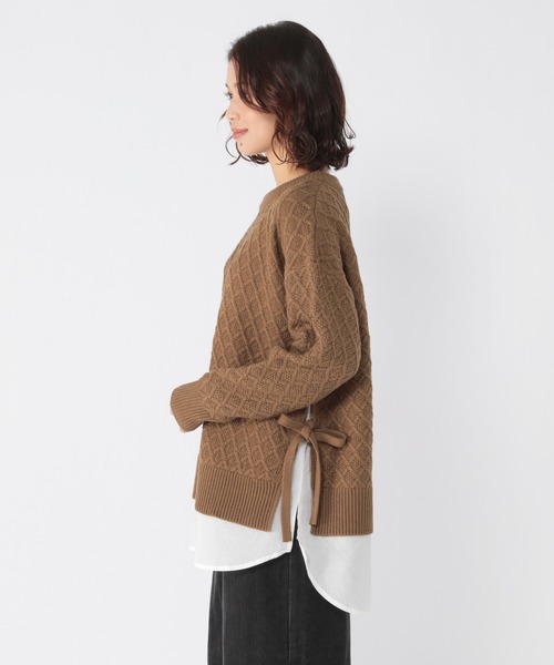 studio CLIP（スタディオクリップ）の「7ゲージ柄ドッキングプルオーバー（ニット/セーター・レディース・オフホワイト/ブルー/キャメル・MEDIUM/LARGE）」の12枚目の写真