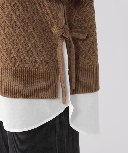 studio CLIP（スタディオクリップ）の「7ゲージ柄ドッキングプルオーバー（ニット/セーター・レディース・オフホワイト/ブルー/キャメル・MEDIUM/LARGE）」の8枚目の写真