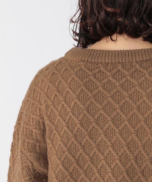 studio CLIP（スタディオクリップ）の「7ゲージ柄ドッキングプルオーバー（ニット/セーター・レディース・オフホワイト/ブルー/キャメル・MEDIUM/LARGE）」の15枚目の写真