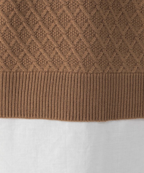 studio CLIP（スタディオクリップ）の「7ゲージ柄ドッキングプルオーバー（ニット/セーター・レディース・オフホワイト/ブルー/キャメル・MEDIUM/LARGE）」の7枚目の写真