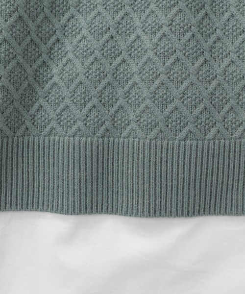 studio CLIP（スタディオクリップ）の「7ゲージ柄ドッキングプルオーバー（ニット/セーター・レディース・オフホワイト/ブルー/キャメル・MEDIUM/LARGE）」の13枚目の写真