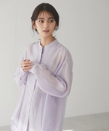 CRAFT STANDARD BOUTIQUE | バックオープンシアーバンドカラーシャツ　＊◇(シャツ/ブラウス)
