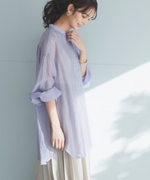 CRAFT STANDARD BOUTIQUE | バックオープンシアーバンドカラーシャツ　＊◇(シャツ/ブラウス)