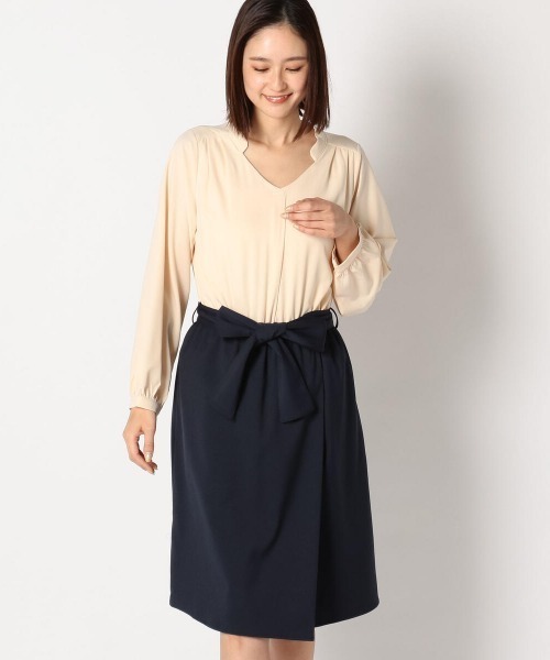 ラップ風ドッキングワンピース ワンピース Mew S Refined Clothes Clothes ミューズリファインドクローズ のファッション ワンピース