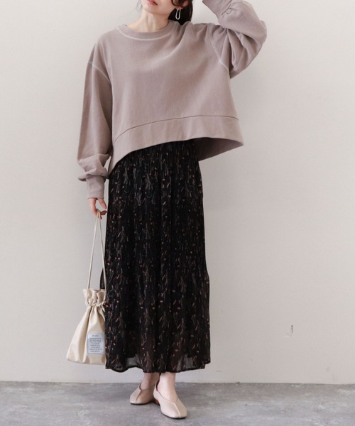 archives（アルシーヴ）の「ショート丈裏毛プルオーバー（スウェット・レディース・オフホワイト/オレンジ/グリーン/グレイッシュベージュ・MEDIUM）」の11枚目の写真