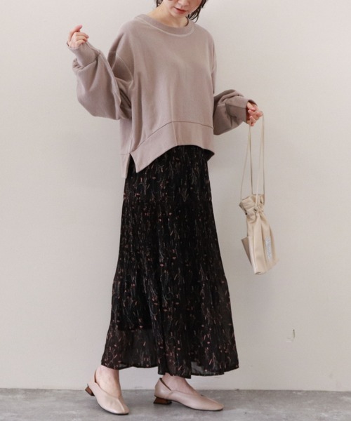 archives（アルシーヴ）の「ショート丈裏毛プルオーバー（スウェット・レディース・オフホワイト/オレンジ/グリーン/グレイッシュベージュ・MEDIUM）」の19枚目の写真