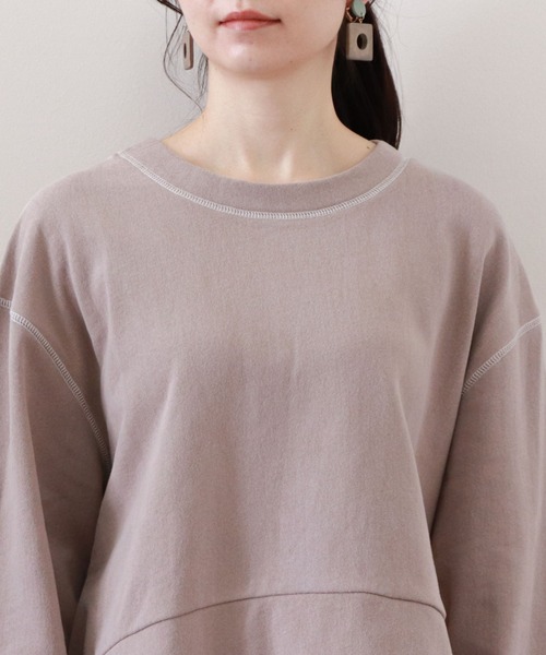 archives（アルシーヴ）の「ショート丈裏毛プルオーバー（スウェット・レディース・オフホワイト/オレンジ/グリーン/グレイッシュベージュ・MEDIUM）」の10枚目の写真