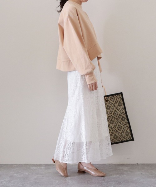 archives（アルシーヴ）の「ショート丈裏毛プルオーバー（スウェット・レディース・オフホワイト/オレンジ/グリーン/グレイッシュベージュ・MEDIUM）」の15枚目の写真