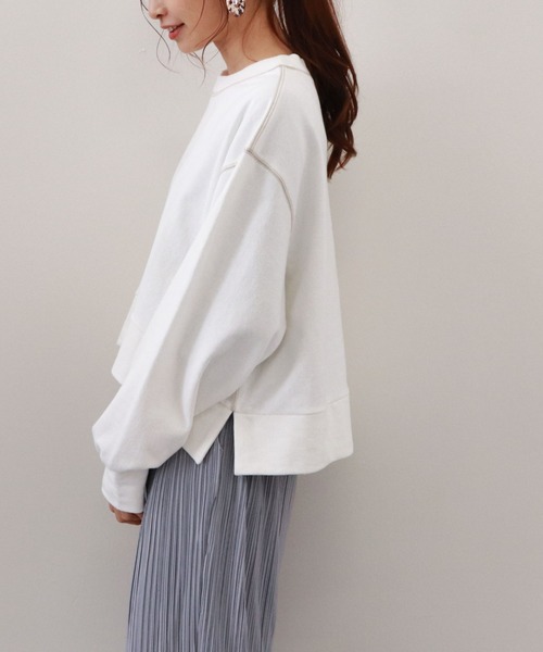 archives（アルシーヴ）の「ショート丈裏毛プルオーバー（スウェット・レディース・オフホワイト/オレンジ/グリーン/グレイッシュベージュ・MEDIUM）」の20枚目の写真