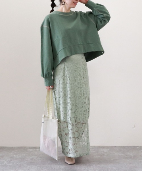 archives（アルシーヴ）の「ショート丈裏毛プルオーバー（スウェット・レディース・オフホワイト/オレンジ/グリーン/グレイッシュベージュ・MEDIUM）」の22枚目の写真