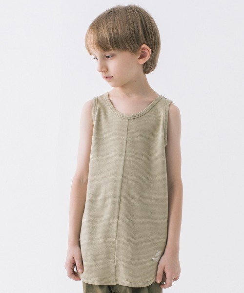 Smoothy（スムージー）の「Smoothy Fries Long Tanktop  / スムージー フライス ロングタンクトップ（Tシャツ/カットソー・キッズ・ホワイト/ベージュ/ブラック・L/M/S/XL）」の3枚目の写真