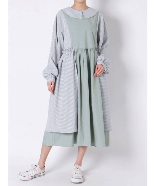 ギャザーチェックコンビワンピース ワンピース Merry ワンピース Jenny メリージェニー のファッション Merry セール