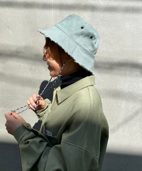 Casselini(キャセリーニ)の「【Casselini】テキスタイルバケットハット(ハット・レディース・アイボリー/ブラック/ミント・FREE)」の6枚目の写真