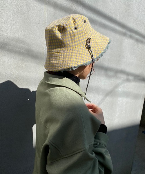 Casselini(キャセリーニ)の「【Casselini】テキスタイルバケットハット(ハット・レディース・アイボリー/ブラック/ミント・FREE)」の7枚目の写真