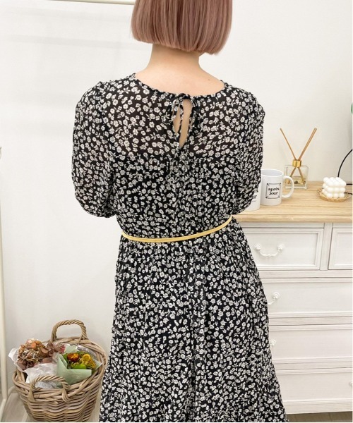 apres jour（アプレジュール）の「花柄ティアードワンピ【ZOZOTOWN限定アイテム】（ワンピース・レディース・ブラック/モカ/ミント/サックスブルー/ラベンダー/アイボリー・フリー/X-LARGE）」の15枚目の写真