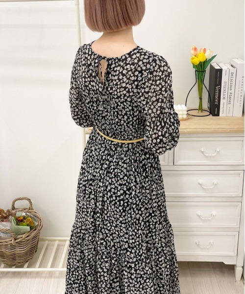 apres jour（アプレジュール）の「花柄ティアードワンピ【ZOZOTOWN限定アイテム】（ワンピース・レディース・ブラック/モカ/ミント/サックスブルー/ラベンダー/アイボリー・フリー/X-LARGE）」の16枚目の写真