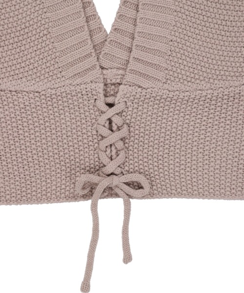 SPINNS（スピンズ）の「フリンジデザインニットビスチェ（ベスト・レディース・アイボリー/グリーン系その他/スミクロ/グレイッシュベージュ/ライトブルーグレー・ONESIZE）」の22枚目の写真