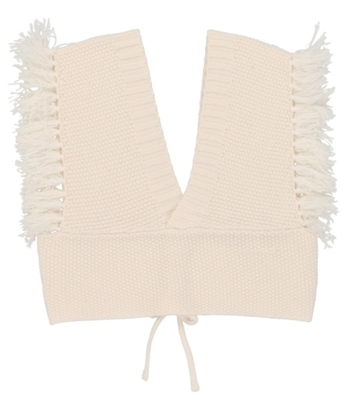 SPINNS（スピンズ）の「フリンジデザインニットビスチェ（ベスト・レディース・アイボリー/グリーン系その他/スミクロ/グレイッシュベージュ/ライトブルーグレー・ONESIZE）」の15枚目の写真