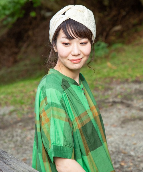 チャイハネ（チャイハネ）の「【チャイハネ】ノマドブレロスヌード＆ヘアバンド 2WAY（ヘアバンド・レディース・ネイビー/ベージュ/ホワイト・FREE）」の8枚目の写真