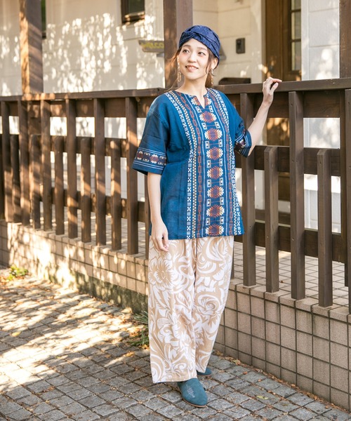 チャイハネ（チャイハネ）の「【チャイハネ】ノマドブレロスヌード＆ヘアバンド 2WAY（ヘアバンド・レディース・ネイビー/ベージュ/ホワイト・FREE）」の9枚目の写真