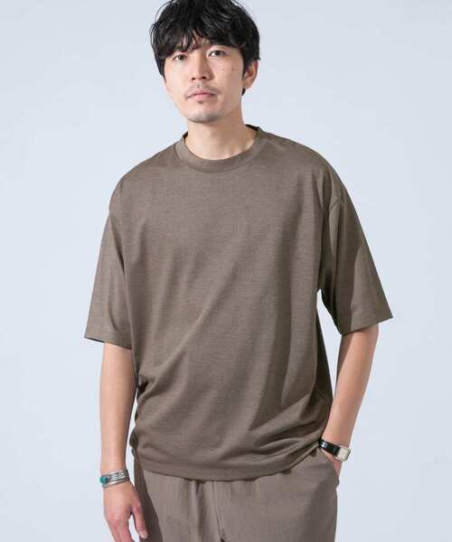 URBAN RESEARCH ROSSO MEN（アーバンリサーチロッソメン）の「メリノウールクルーネックTシャツ（Tシャツ/カットソー・メンズ・グレー/ネイビー/カーキ・MEDIUM/X-LARGE/SMALL/LARGE）」の2枚目の写真