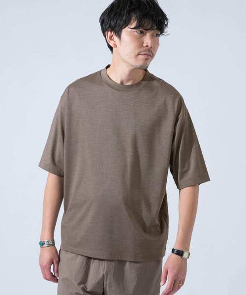URBAN RESEARCH ROSSO MEN（アーバンリサーチロッソメン）の「メリノウールクルーネックTシャツ（Tシャツ/カットソー・メンズ・グレー/ネイビー/カーキ・MEDIUM/X-LARGE/SMALL/LARGE）」の7枚目の写真