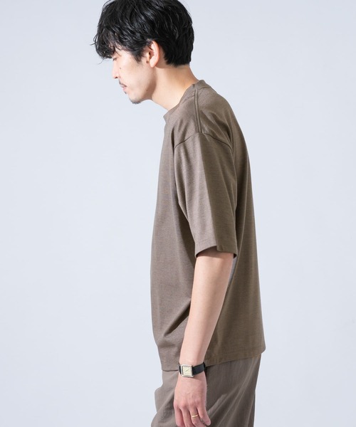 URBAN RESEARCH ROSSO MEN（アーバンリサーチロッソメン）の「メリノウールクルーネックTシャツ（Tシャツ/カットソー・メンズ・グレー/ネイビー/カーキ・MEDIUM/X-LARGE/SMALL/LARGE）」の8枚目の写真