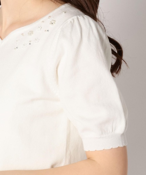 LODISPOTTO（ロディスポット）の「フルールビジューニット（ニット/セーター・レディース・ブラック/ホワイト/ピンク・MEDIUM）」の7枚目の写真