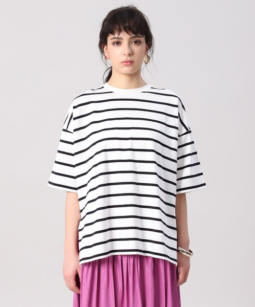 INED（イネド）の「ビッグTシャツ（Tシャツ/カットソー・レディース・オフホワイト/オレンジ/その他9/スミクロ・9号）」の5枚目の写真