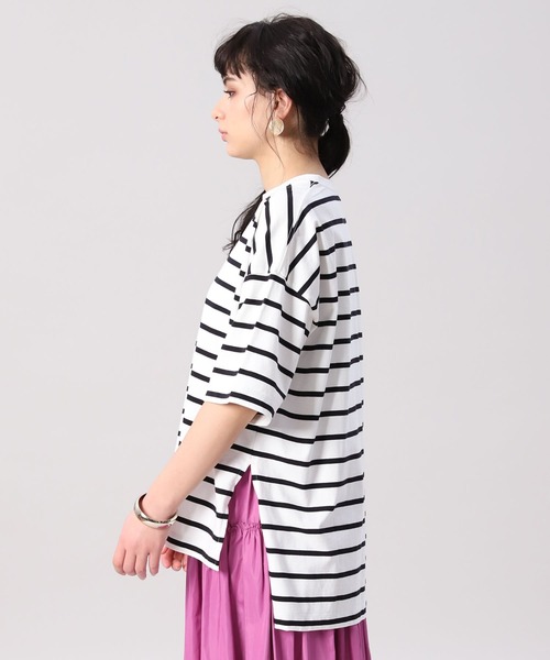 INED（イネド）の「ビッグTシャツ（Tシャツ/カットソー・レディース・オフホワイト/オレンジ/その他9/スミクロ・9号）」の9枚目の写真