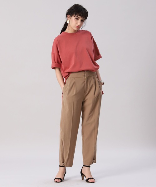 INED（イネド）の「ビッグTシャツ（Tシャツ/カットソー・レディース・オフホワイト/オレンジ/その他9/スミクロ・9号）」の6枚目の写真