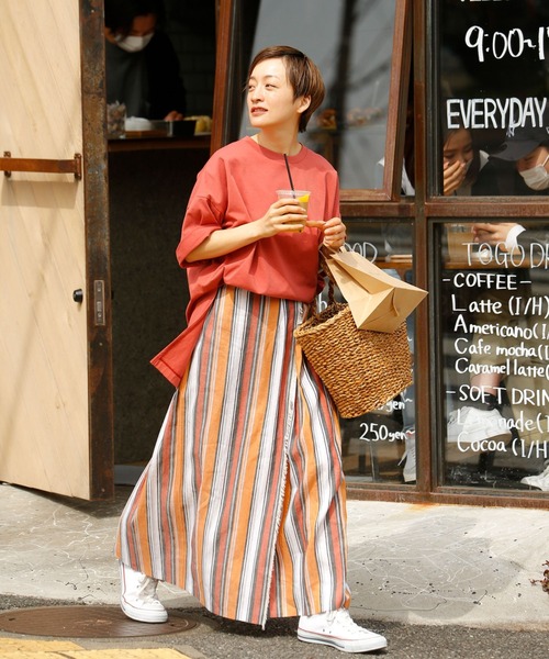 INED（イネド）の「ビッグTシャツ（Tシャツ/カットソー・レディース・オフホワイト/オレンジ/その他9/スミクロ・9号）」の10枚目の写真