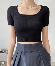 chuclla（チュクラ）の「【chuclla】Cropped rib knit chw1493（Tシャツ/カットソー）」