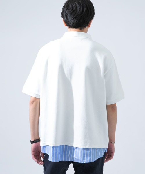 URBAN RESEARCH ROSSO MEN（アーバンリサーチロッソメン）の「レイヤードポロシャツ（ポロシャツ・メンズ・ブラック/オフホワイト・MEDIUM/LARGE）」の3枚目の写真