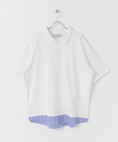 URBAN RESEARCH ROSSO MEN（アーバンリサーチロッソメン）の「レイヤードポロシャツ（ポロシャツ・メンズ・ブラック/オフホワイト・MEDIUM/LARGE）」の10枚目の写真