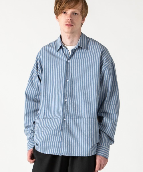 rehacer(レアセル)の「rehacer : Wide Slit Boil Stripe Shirt Made in Japan / ワイドスリットストライプシャツ メイドインジャパン(シャツ/ブラウス・メンズ・サックスブルー・SMALL/MEDIUM/LARGE)」の5枚目の写真