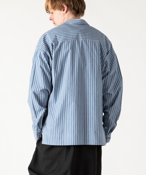 rehacer(レアセル)の「rehacer : Wide Slit Boil Stripe Shirt Made in Japan / ワイドスリットストライプシャツ メイドインジャパン(シャツ/ブラウス・メンズ・サックスブルー・SMALL/MEDIUM/LARGE)」の7枚目の写真