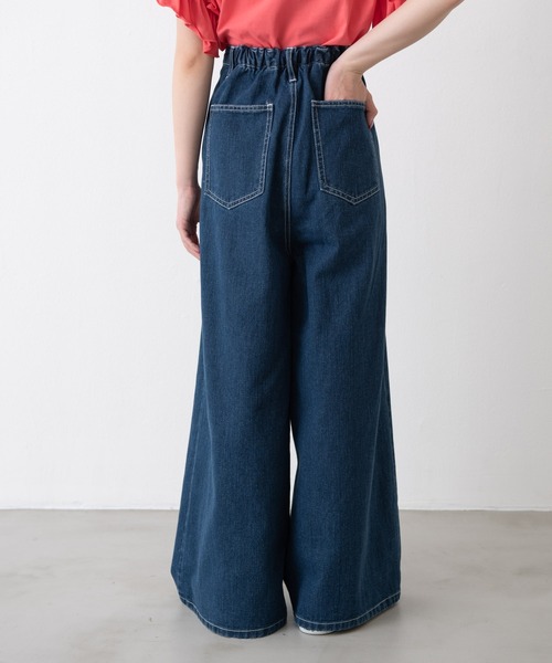 MERLOT（メルロー）の「ヘビーツイル＆デニムワイドパンツ（デニムパンツ・レディース・インディゴブルー/ナチュラル・FREE）」の20枚目の写真