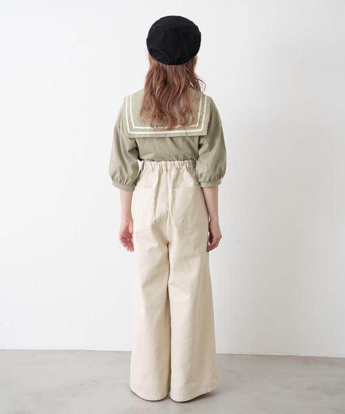 MERLOT（メルロー）の「ヘビーツイル＆デニムワイドパンツ（デニムパンツ・レディース・インディゴブルー/ナチュラル・FREE）」の22枚目の写真