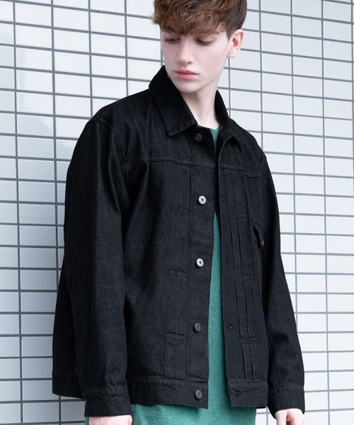 ８(eight)（エイト）の「10ozデニムジャケット（デニムジャケット・メンズ・ブラック/インディゴブルー/ブルー/キナリ・MEDIUM/X-LARGE/LARGE）」の9枚目の写真