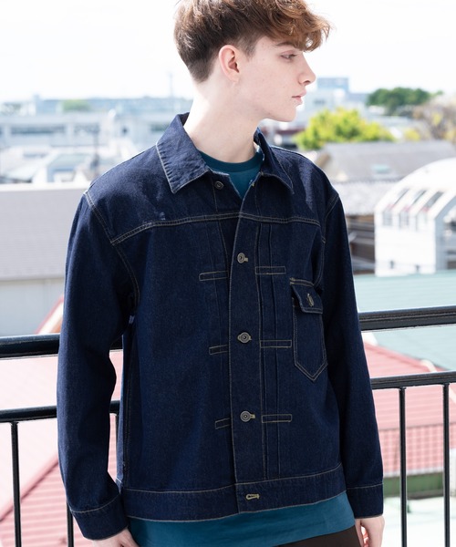 ８(eight)（エイト）の「10ozデニムジャケット（デニムジャケット・メンズ・ブラック/インディゴブルー/ブルー/キナリ・MEDIUM/X-LARGE/LARGE）」の12枚目の写真